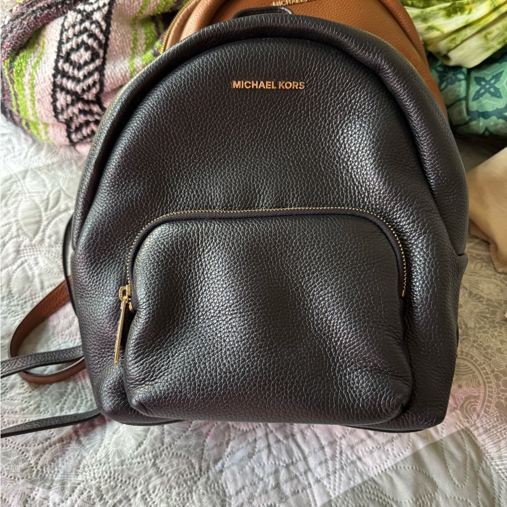 Michael Kors black Leather Backpack